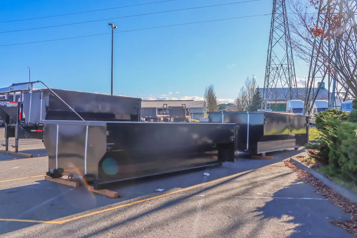 Roll-off dumpster ready for waste disposal at job site for 15 Yard Dumpster Rental in Perkiomen